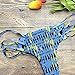 NAFLEAP Women's Bikini Swimsuits Set Bandeau Orange Bikini Top Brazilian String Halter Smocked Keyhole Bathing Suit, Blue Yellow, S