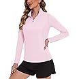 TACVASEN Women's Quarter Zip Pullover Golf Shirts UPF 50+ Long Sleeve Sun Shirts UV Protection Workout Tops
