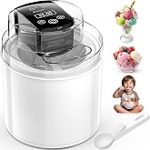 Ice Cream Maker Machine, 2.1QT Double Freezer Bowl, 6-10 Serving Capacity | Ice Cream Maker, Frozen Yogurt Machine &amp; Sorbet Maker, LCD Screen and Timer, Clear View Lid, Easy to Use &amp; Clean