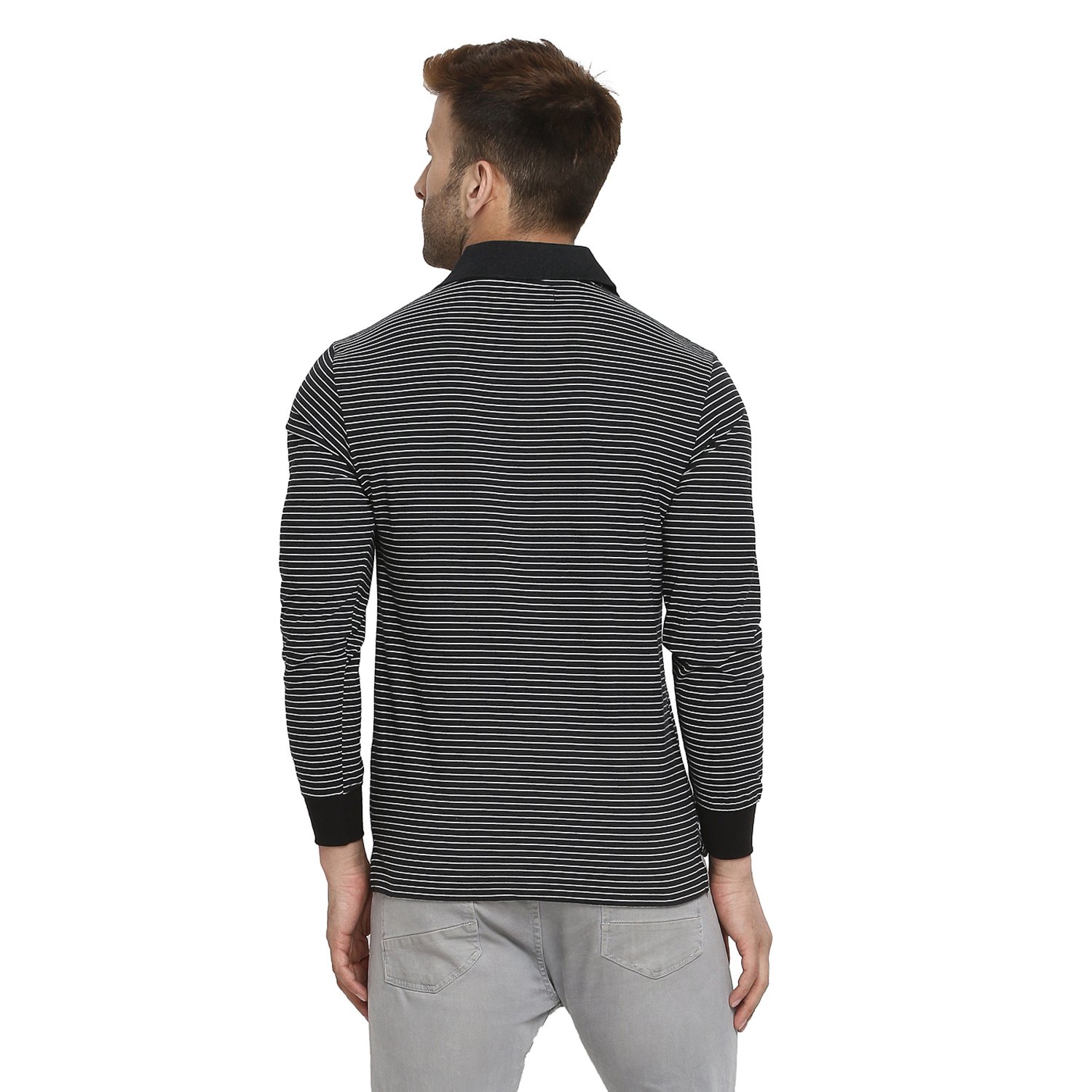 chkokko polo neck full sleeves cotton striped t shirts for mens