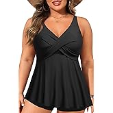 Plus Size Tankini Top Only - Flowy Bathing Suits Top Plus Size Swim Top 2025 Modest Swimsuits Top