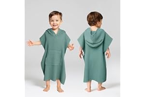 Zamlory Hooded Kids Beach Towel - Soft Poncho Towel for Babies and Toddler - Lightweight Waffle Cotton Towel Cover Up for Beach and Pool and Bath