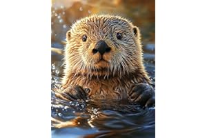 Sea Otter Preprinted 11CT Cross Stitch Kits for Beginners & Adults - Easy Needlepoint Patterns for Home Decor & Crafting 1 2