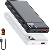 2-Pack 5V 2A 3A Heated Vest Battery Pack 10000mAh Power Bank Fits for DR.Prepare/Loowoko/KOVNLO/Rrtizan/Tidewe Electric Heating Jacket/Hoodie/Chair/Stadium Seat, PD20W Portable Charger for iPhone