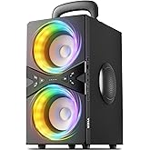 YIER Party Bluetooth Speaker:80W Peak Large Stero Sound for Outdoor,Deep Bass,TWS,Loud with Lights,Portabe Wireless Big Speakers with Long Playtime,House,Projector,Movie