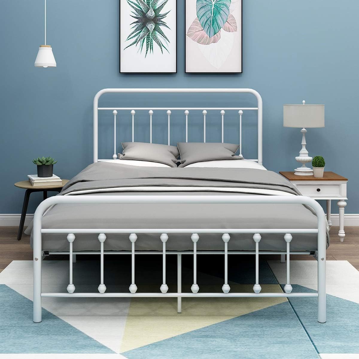 Best Full Bed Frame White Metal