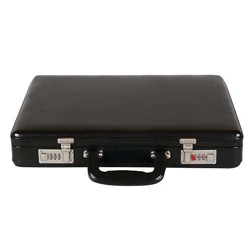 C Comfort Faux Leather Office Briefcase Black