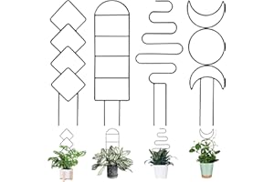 LONCHDAN 4 Pcs Plant Trellis for Climbing Plants Indoor, Iron Trellis for Potted Plants Support, Black Garden Trellis for Hoya,Pothos,Flower,Monstera (4PCS Black)