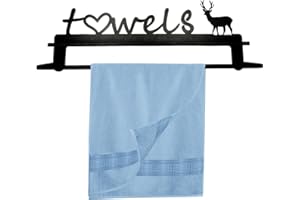 BEILEINICEHK Bathroom Towel Rack Wall Mounted Matte Black Towel Holder Decor Deer Towel Hanger with Double Towel Bars for Bathroom,Kitchen