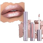 Runway Rogue Pearl Glam Long Wear Shimmer Liquid Lipstick, Metallic Nude/Pale-Pink Lipstick with Silver and Gold Shimmer, ‘Soft Box’