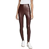 Commando Womens Perfect Control Faux Leather Leggings, Oxblood, Small