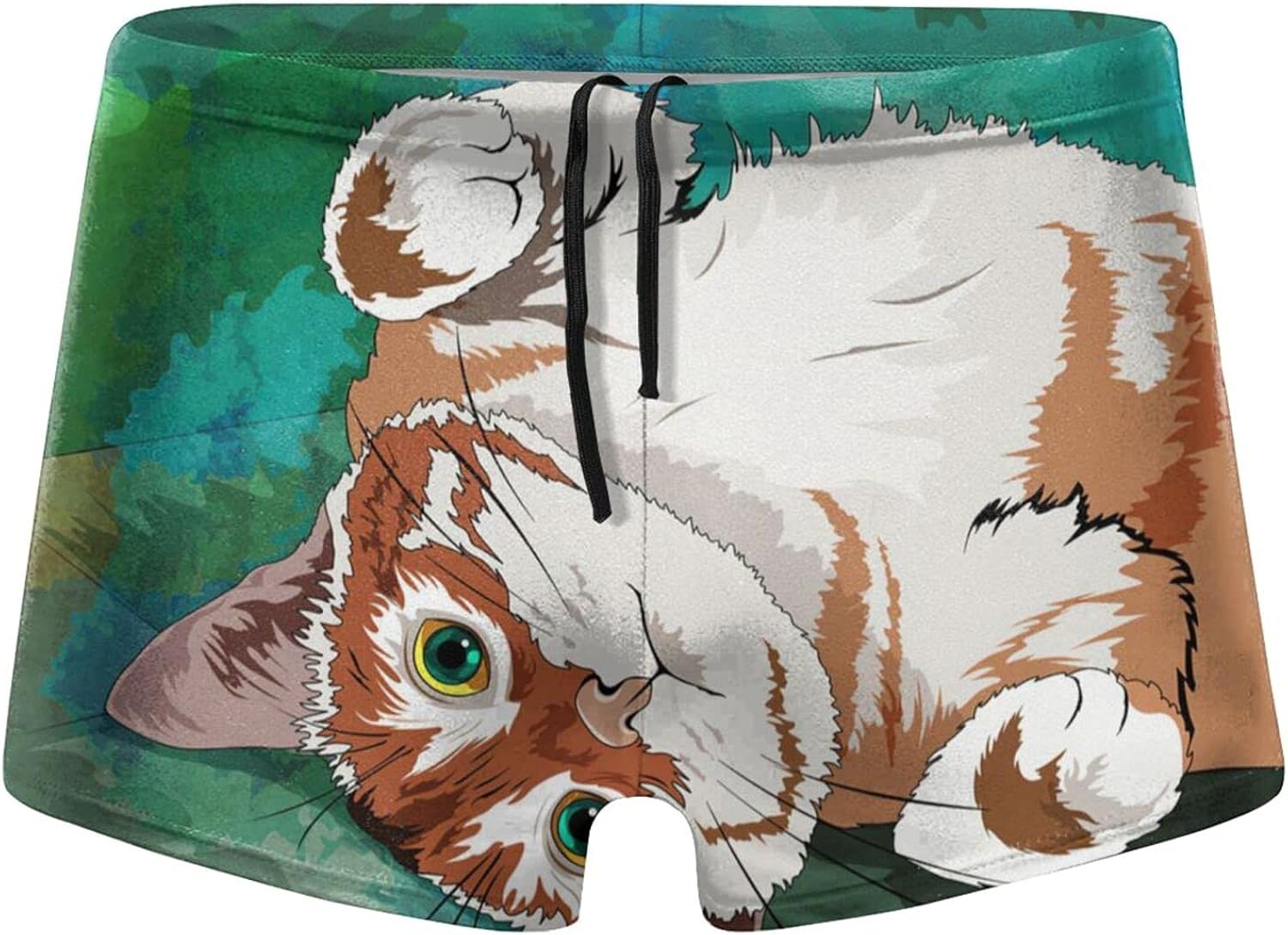 Cute and Witty pet cat That can be Pampered Men's Swim Trunks