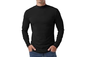 Askdeer Men's T-Shirts Cotton Mock Neck Thermal Shirts Long Sleeve Pullover Underwear Shirts Base Layer Thermal Tops