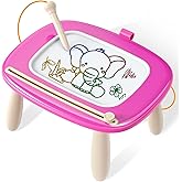 Seimome Magnetic Drawing Board, Toddler Girl Toy for 1-3 Year Old, Doodle Board Learning and Educational Toy for 1 2 3 Year Old Baby Birthday Gift- Deep Pink