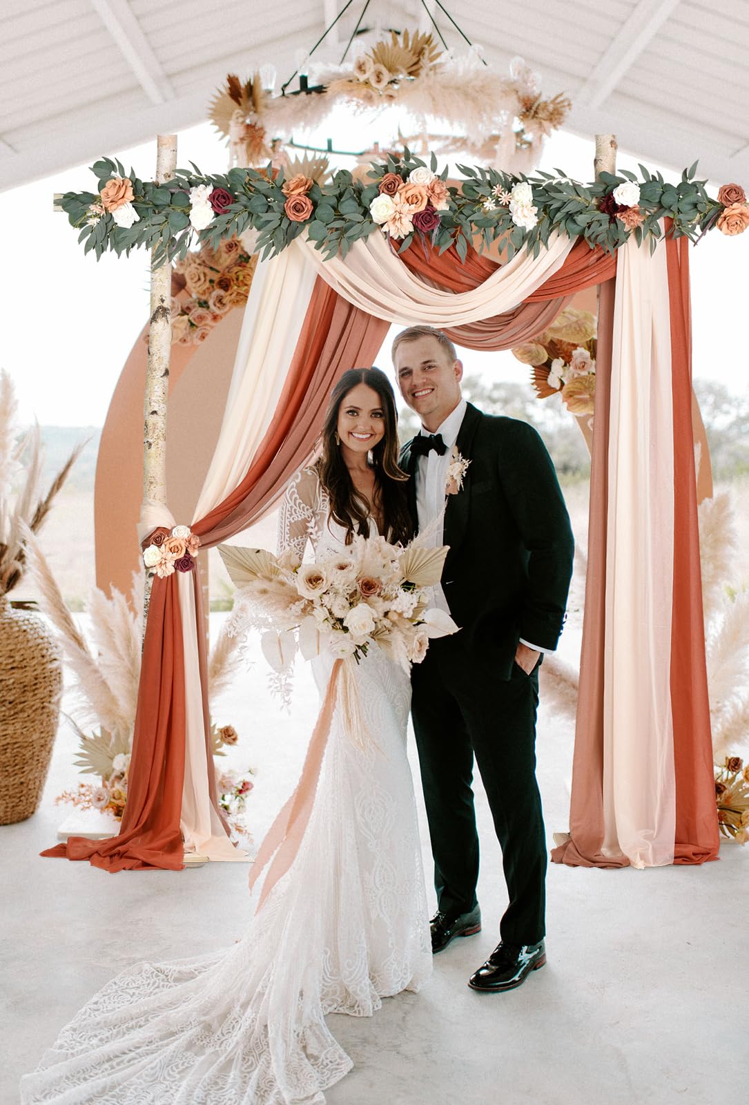 DearHouse 3 Panel Wedding Arch Draping Fabric,29.5