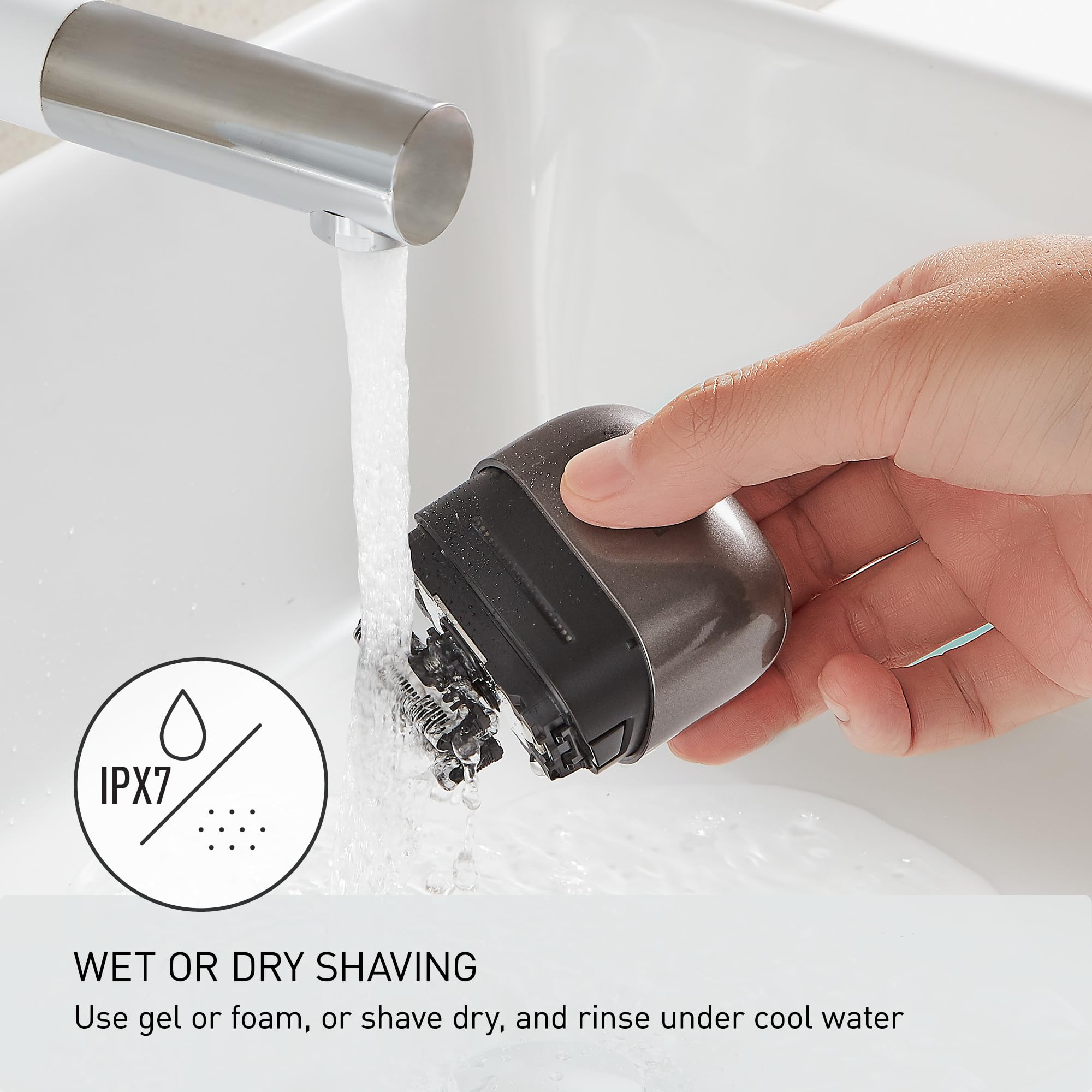 Panasonic Swipe Right Travel Shaver for Men, Portable Electric Razor with USB-C Charging, 3-Blade Cutting System and Beard Sensor Technology, Wet/Dry Use - ES-CM3A-K