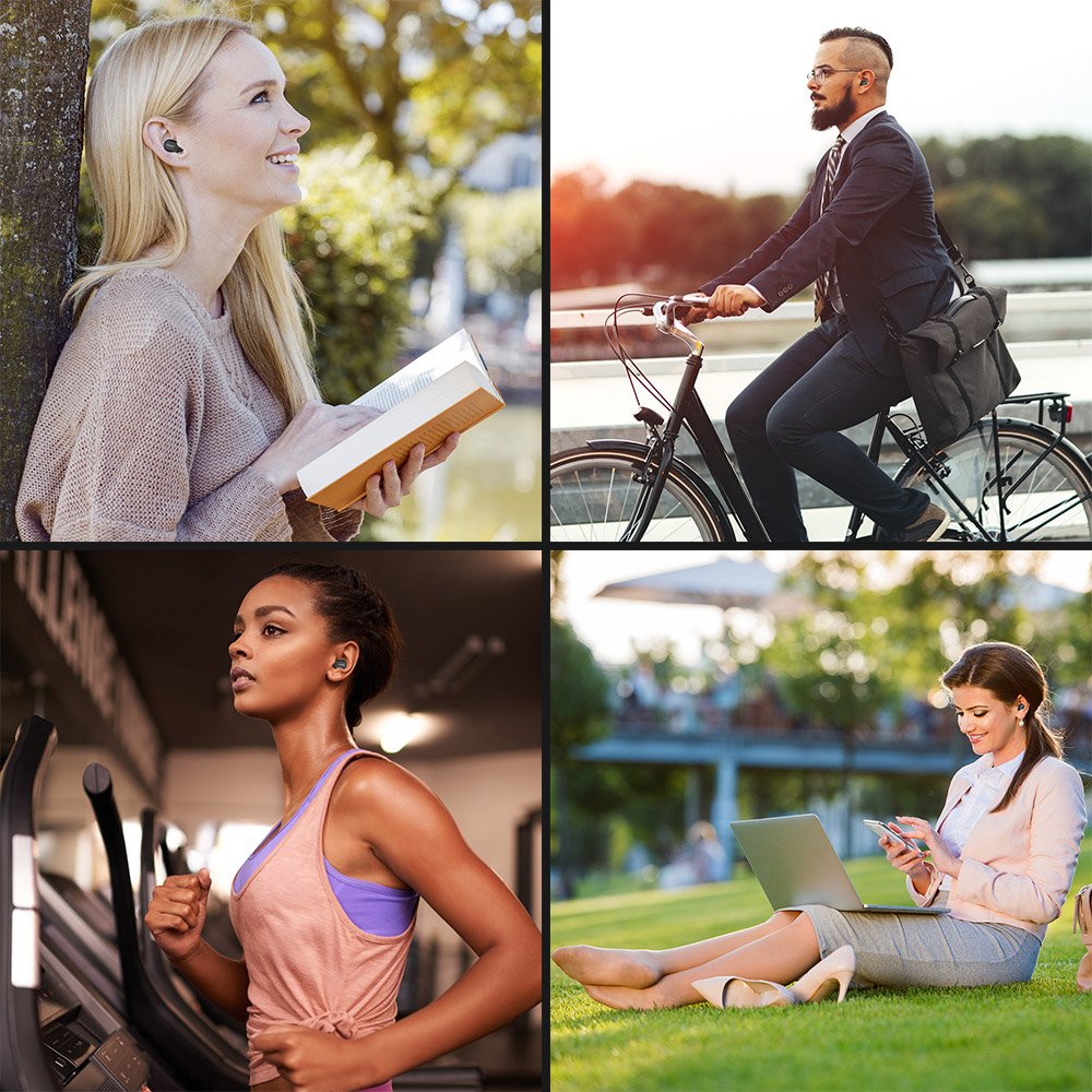 Écouteur Bluetooth, Mini Oreillette Bluetooth 4.1 [Nouvelle Recharge Magnétique] Sans Fil Réduction de Bruit Multipoint Intra-Auriculaires Casque avec Micro pour iPhone, Samsung, Android Smartphones (Noir)