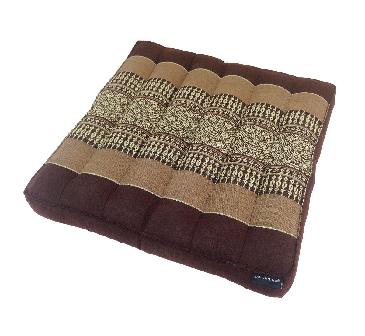 Collumino Traditional Thai Kapok Seat Cushion Size 40 x 40cm for Yoga or Relaxation (Brown)