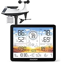 Raddy AG7 Weather Station Wireless Indoor Outdoor Thermometer, 7.4'' Digital Color Display Atomic Weather Clock, Temperature 