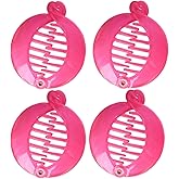 Prettyou Forest 2.5" Effortless Beauty Assorted Side Combs Hair Clip Pins Round Banana Clips, pack of 4 (bright pink)