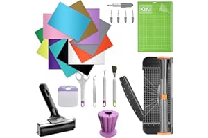 LOPASA Starter Kit for Cricut Joy Xtra Machine, Extra Bundle for Beginners, 8.5 x 12 Xtra Size Accessories and Supplies for Newbies, All Essential Tools and Material(Heat Transfer Vinyl Making Bundle)