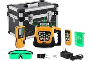 Iglobalbuy Automatic Self Leveling Green Rotary Laser Level 500m Range Kit, 360° Self-leveling Rotating Laser Level Green Beam with Remote Control