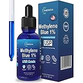 THEREXA Methylene Blue 1% USP Grade Drops - Pharmaceutical Grade Methylene-Blue Solution for Humans, 10 mg/mL (10 mg per mL), Formaldehyde-Free, Lab-Tested, cGMP Bottled - 2 fl oz