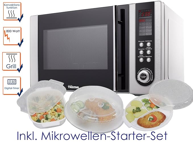 Combi Microondas con grill y aire caliente 10 programas, incluye 5 ...