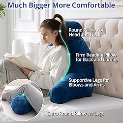 Sasttie Extra Large Reading Pillow with Head