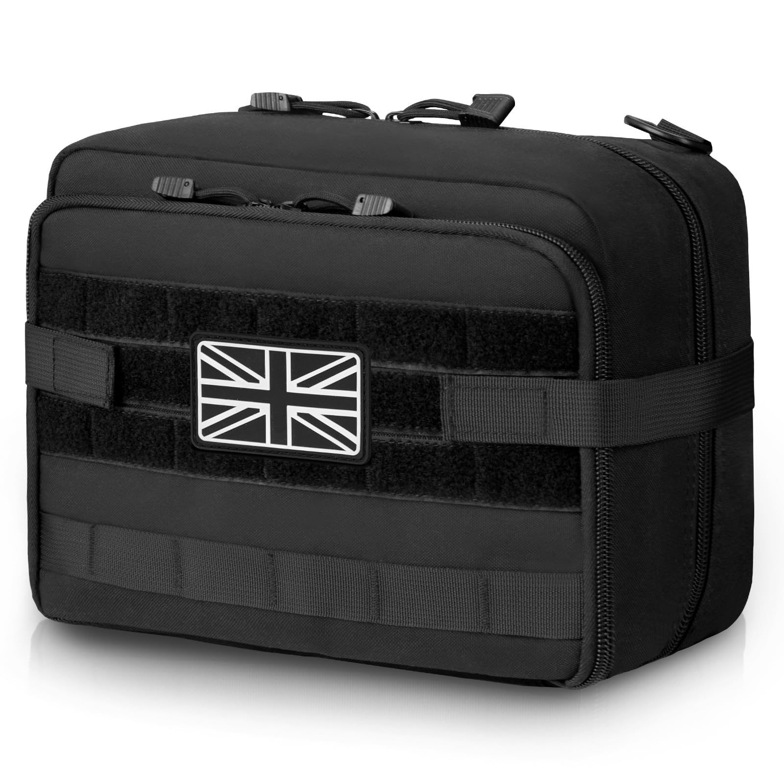 Jueachy Tactical Molle Pouch Large Admin Bag Utility Tool Pouches Molle Attachment EDC Pouches Expandable Molle Pouches for Hiking Hunting Organizer Medical Pocket Patch Included