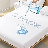 Softhour Queen Size Waterproof Mattress Protector, 2 Pack, Stretch to 21'' Deep Pocket, Soft Breathable, Noiseless, Ideal for