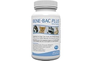PetAg Bene-Bac - 4.5 oz Powder - FOS & Probiotics for Dogs, Cats, Exotic & Wildlife Mammals
