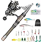 Fishing Pole Kit 6.89ft Carbon Fiber Telescopic Fishing Rod and Reel Combo with Spinning Reel Tackle Box Lures Hooks Line Bag Fishing Pole Combo Set for Beginner Adult Saltwater Freshwater