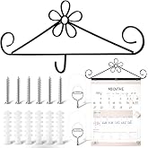Otoolling Calendar Hanger for Wall Metal Wire Scroll Calendar Frame, Flower | 13.8 x 6.3 Inch Black Frame, with Six Expansion Screws and Transparent Adhesive Hooks, for Classroom Home Office Wall
