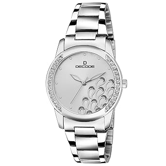 LR40 Silver Crystal Studded Analog Watch - for Girls, Women