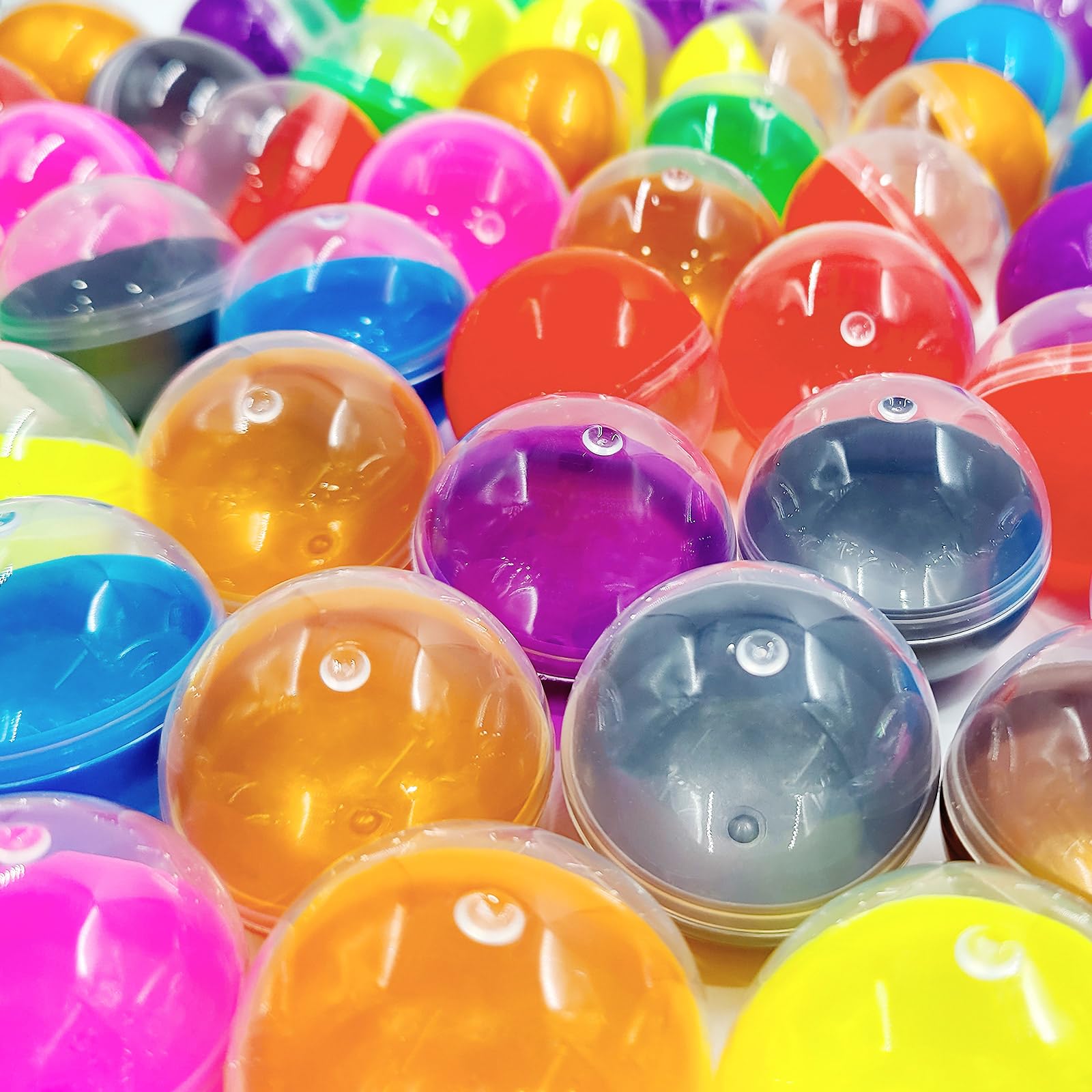 Photo 1 of 100 PCS Colored Round Plastic Balls Bulk 1.75 Inch Semi Transparent Balls for DIY Crafts Party Favors and Collectibles(Random Color)