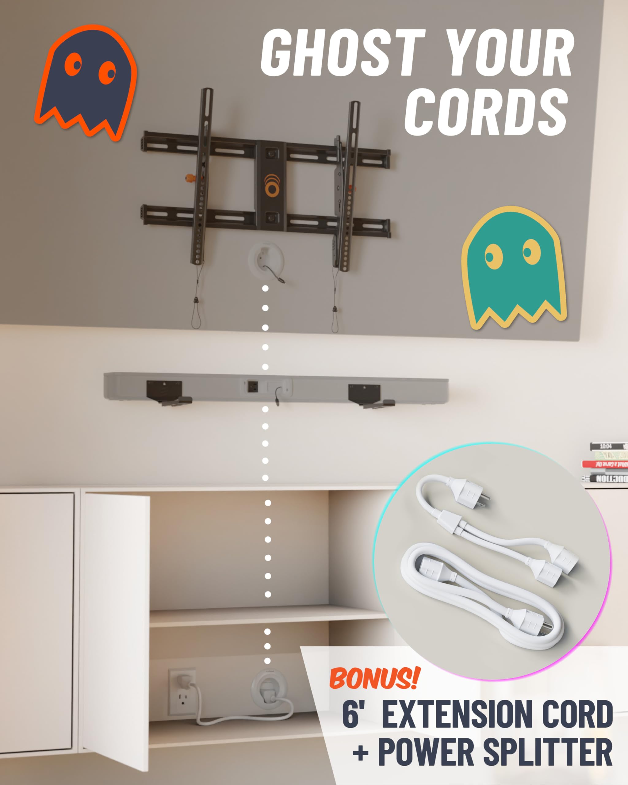 Sound Bar Mounts Under Tv ECHOGEAR In-Wall Cable Management Kit