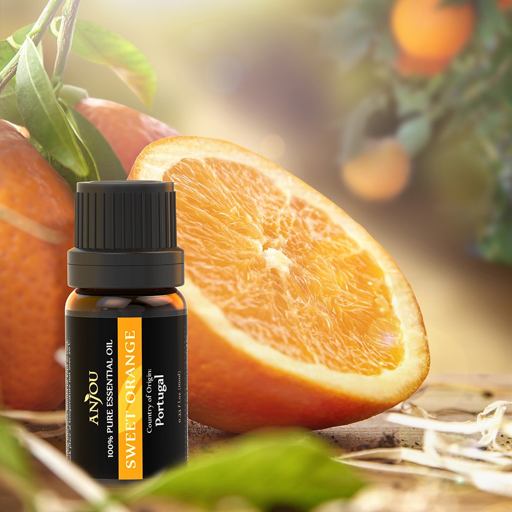 Anjou Essential Oils Set Pure Aromatherapy Oils Basic Sampler Kit, 6 / 10 ml (Lavender, Tea Tree, Eucalyptus, Lemongrass, Orange, Peppermint), Therapeutic grade