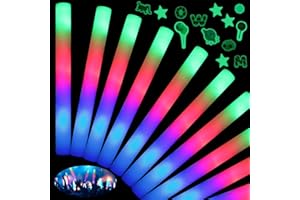 HONLYNE 38 PCS Giant 16 Inch Foam Glow Sticks with 3 Modes Colorful Flashing, LED Light Stick Gift, Glow Sticks Party Pack for New Year, Wedding, Raves, Concert, Christmas