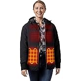 ORORO Women's Heated Quilted Jacket with USB-C Rechargeable Battery, Lightweight Quilted Heated Coat with Hood