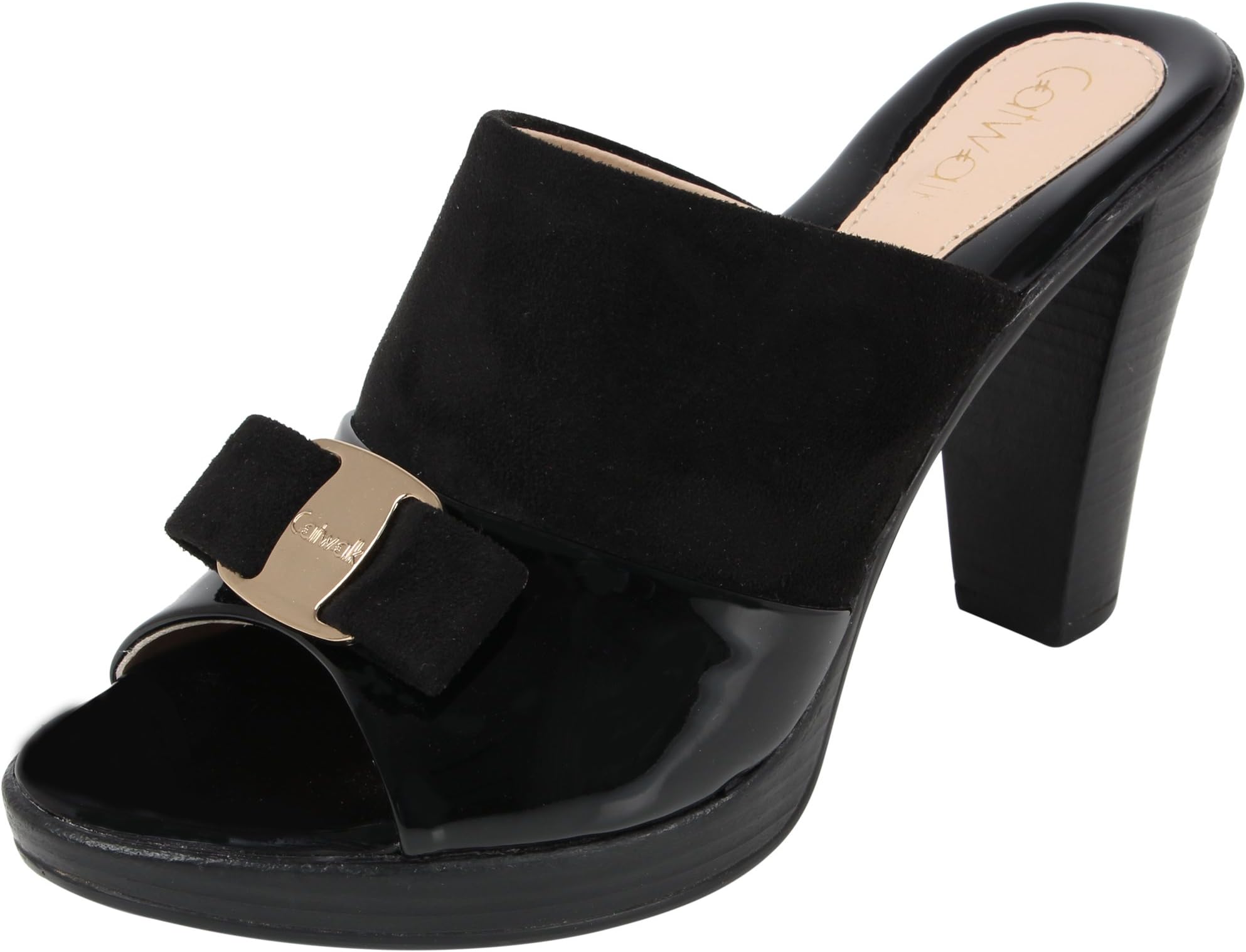 Catwalk Black Block Heel Sandals