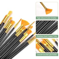 AROIC Acrylic Paint Brush Set,4pack/60pcs Nylon