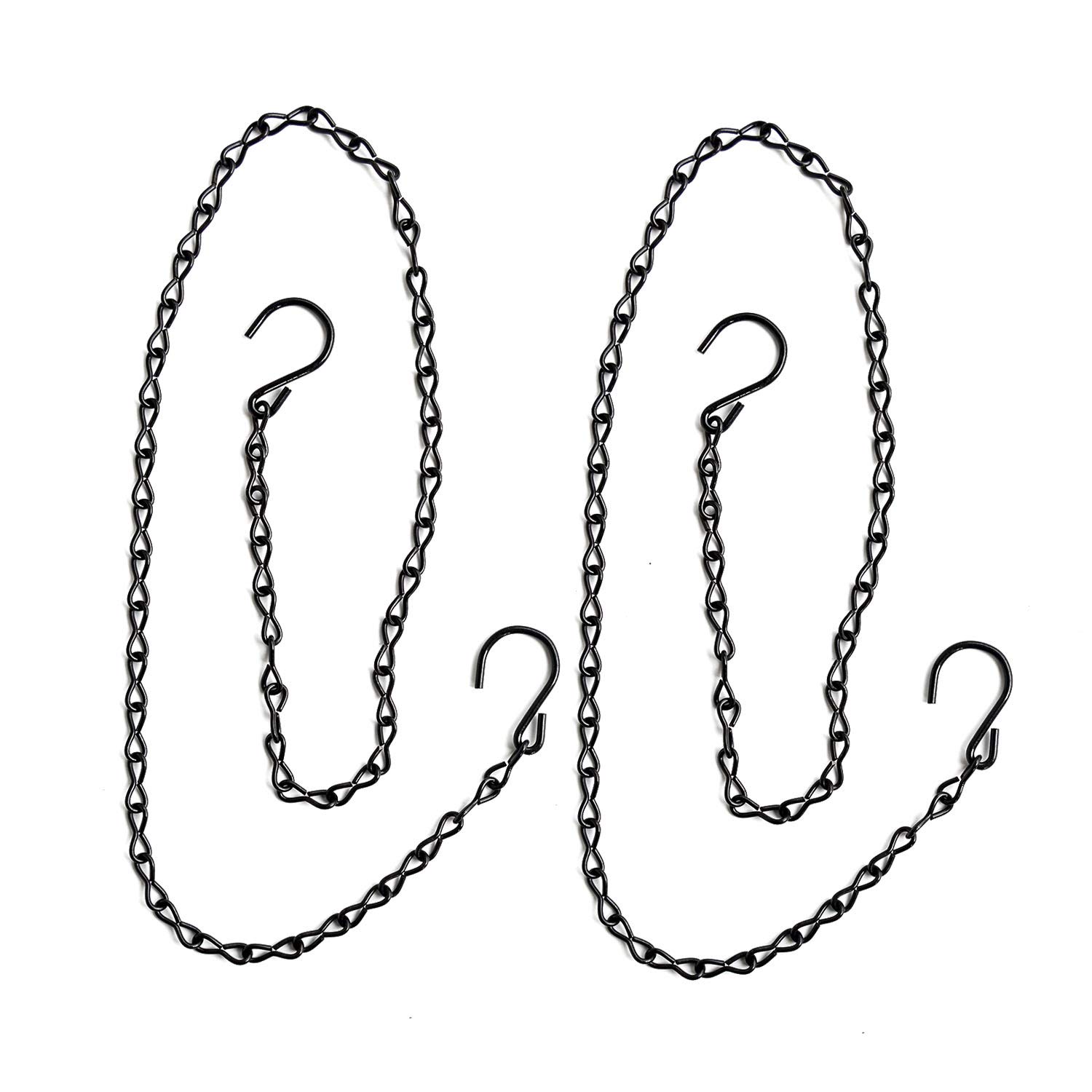 Mifz 2Pcs S Hook Steel Hanging Harness Chain for Hanging Poultry Drinker Feeder, Adjustable 40 inch Long, Tested Hold 30lb Weight