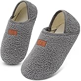 Scurtain Men Women Slippers House Slipper Socks Unisex Adults House Shoes Velvet Lining Lightweight Indoor Slippers Travel Slippers Non-Slip Sole Warm Slippers