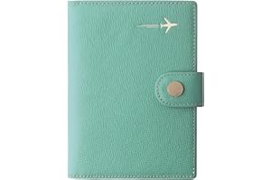 BORGASETS Genuine Leather Passport Case, RFID Passport Cover with Credit Card Holder for Women and Men Family ID Travel