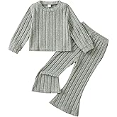 Aruzig Toddler Baby Girl Outfits Soft Comfy Sweatshirt and Bell Bottom Pants Fall Winter Clothes Set for Girls