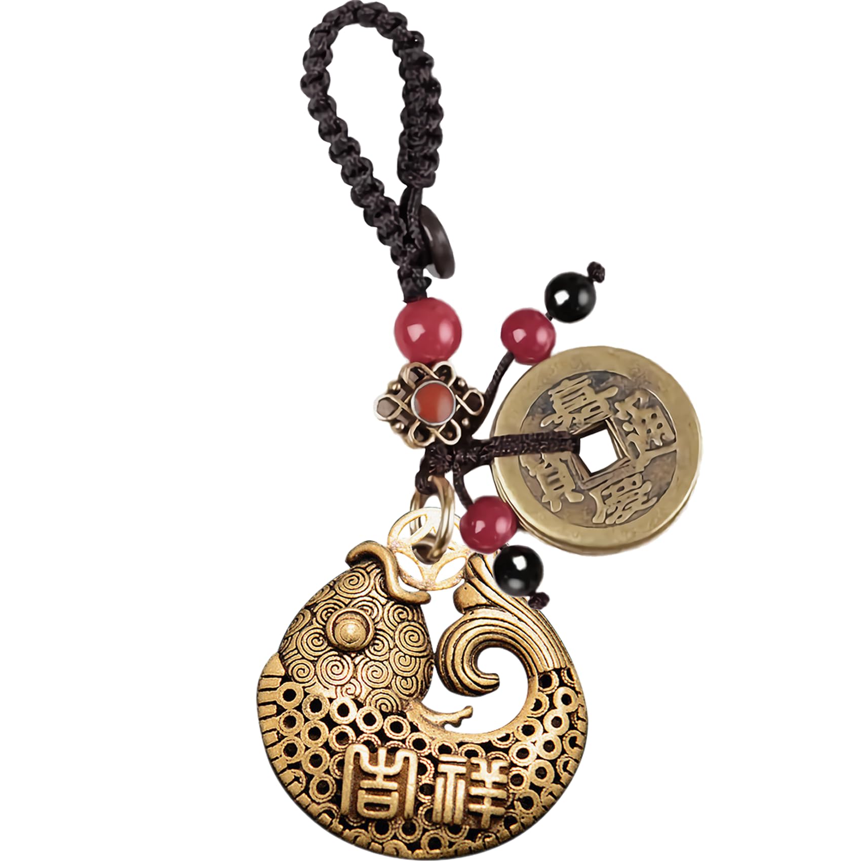 Yisinar Good Lucky Charms,Fish Chinese Keychain