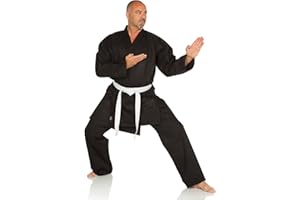 RONIN BRAND Ronin Medium Weight Karate GI Middleweight Martial Arts Karate Uniform - 9.5 oz Cotton, White Belt Included