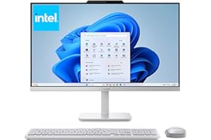 Lenovo 24" FHD All-in-One Desktop Computer for Home & Office, Intel Processor, 8GB RAM, 128GB PCIe SSD, WiFi 6, Bluetooth 5.2, HDMI, Business AIO, Vent-Hear, Wireless Keyboard & Mouse, Windows 11