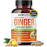VITAL HERBAL Liposomal Ginger with Lemon Balm, Cinnamon- Maximum Potency - Supports Digestion, Joints, Immune Health
